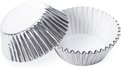 Vista 9 de Forros para cupcakes de papel de aluminio negro, 100 tazas de papel metálico para hornear para fiestas de cumpleaños, bodas o baby showers