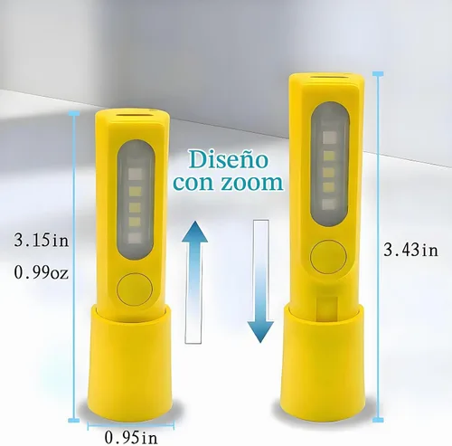 Vista 2 de Paquete de 4 mini linternas LED pequeñas, linternas recargables USB C, linterna combinada de linterna de campamento, linternas ultraligeras con zoom
