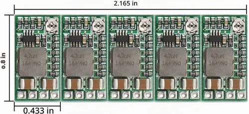 Vista 4 de DROK 1.8V/2.5V/3.3V/12V/9V/5V Regulador Buck Convertidor Ajustable Paquete Verde