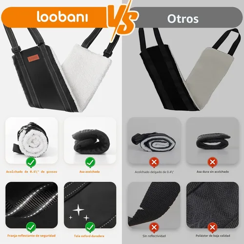 Vista 7 de LOOBANI Cabestrillo portátil para perros pequeños, soporte para patas Negro