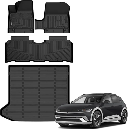 Vista 25 de Auxko Revestimiento de carga para todo tipo de clima, apto para Hyundai IONIQ 5 y 2025 IONIQ 5 N TPE 2022-2024, accesorios de alfombrilla de goma