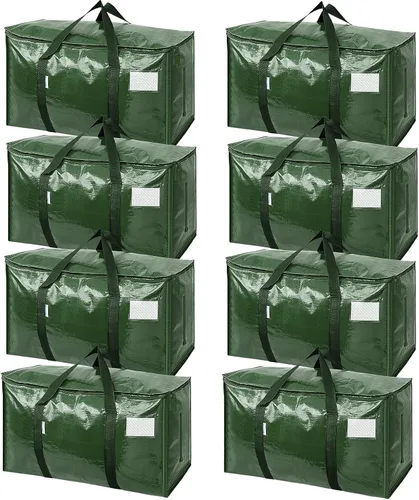 Vista 43 de TICONN Paquete de 2 bolsas de mudanza extra grandes resistentes con cremalleras y asas de transporte, bolsas de almacenamiento duraderas