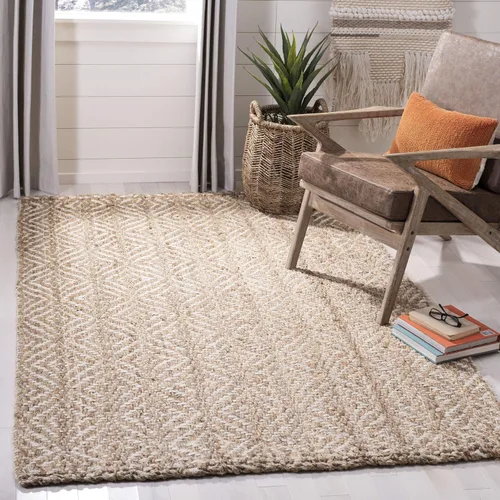 Vista 9 de SAFAVIEH Natural Fiber Collection - Alfombra decorativa de 2 x 3 pies, natural y marfil, hecha a mano de yute tejido de estilo bohemio, ideal