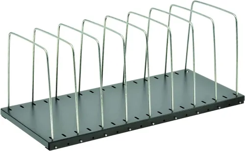 Vista 3 de MMF Industries STEELMASTER - Organizador de archivos de escritorio ajustable 8 compartimentos Divisores de alambre Negro Acabado resistente