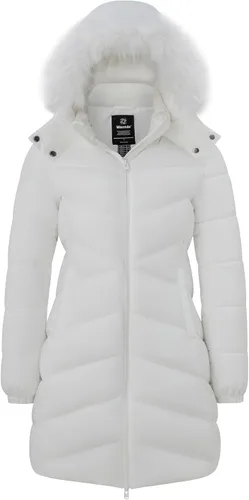 Vista 10 de Wantdo - Chamarra acolchada larga para mujer, chaqueta ligera y cálida con capucha Negro