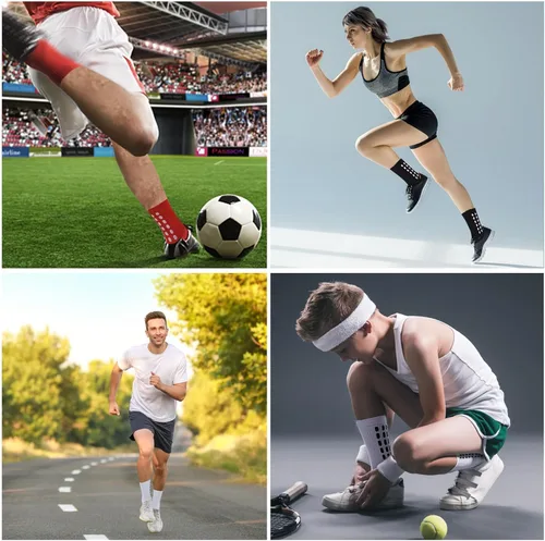 Vista 6 de 246 Pairs Men's Soccer Socks Grip Pads Non Slip Football Baseball Soccer Socks for Men Women
