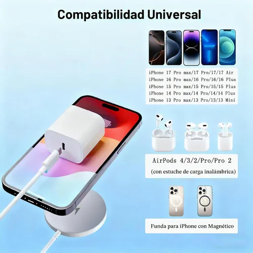 Vista 6 de Cargador inalámbrico magnético [certificado Apple MFi] Cargador iPhone