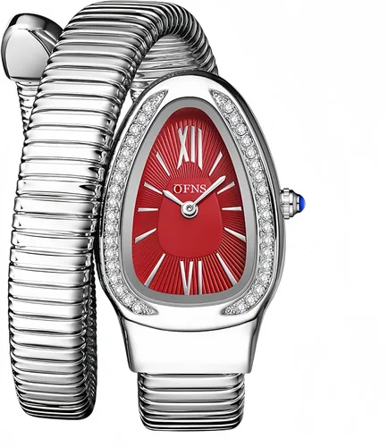 Vista 11 de OFNS Relojes de Serpiente para Mujeres Reloj de Pulsera Tipo Brazalete de Lujo con Forma de Serpiente con Diamantes de Cuarzo Esfera con Números