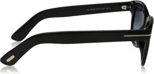 Vista 3 de Tom Ford Gafas de sol Alley Oval FT0532 01W 51 Marcos Acetato Negro Lentes Gradientes Azul