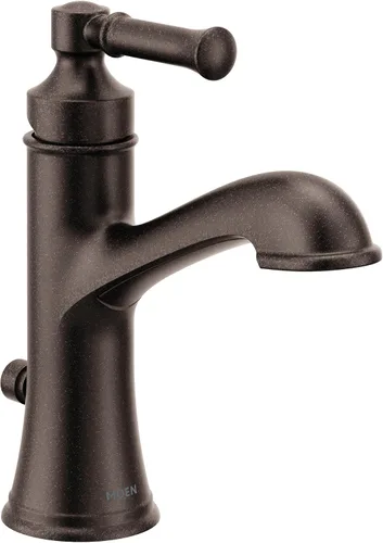 Vista 10 de Moen 6803BN Dartmoor - Grifo para lavabo de baño con una sola manija con placa opcional, níquel cepillado, 1 unidad (paquete de 1)