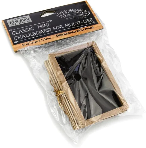 Vista 3 de New Star Foodservice 27907 Mini pizarra rectangular negra, 2 x 3 pulgadas, juego de 12