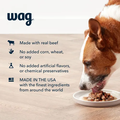 Vista 3 de Marca de Amazon - Wag Stew - Comida para perros enlatada, receta de carne de res y vegetales, lata de 13.2 onzas (paquete de 12)
