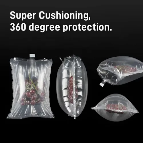 Vista 6 de Paquete de 100 unidades con bomba de mano BZQZDAI de 3.9 x 5.9 pulgadas, bolsas inflables de plástico transparente para embalaje de aire, bolsa