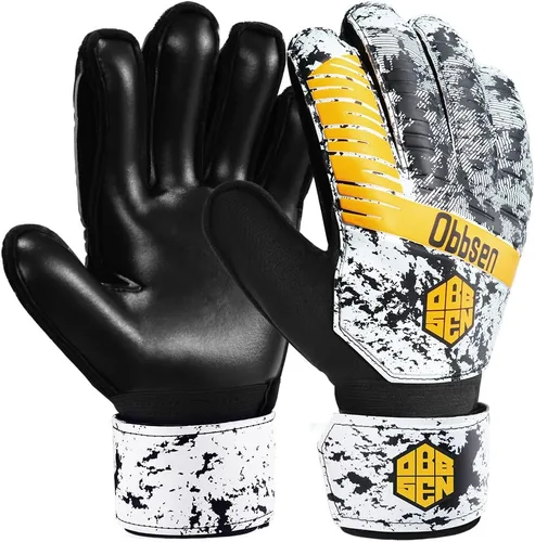 Vista 17 de Guantes de portero de fútbol para niños, jóvenes y adultos, guantes de portero de fútbol de agarre fuerte con protección para los dedos