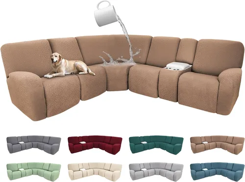 Vista 40 de Fundas de sofá reclinable seccional 100% impermeables para sofá reclinable en forma de L, funda de sofá modular de esquina en forma de L, fundas