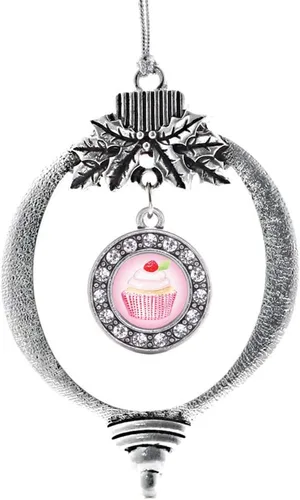 Vista 58 de Inspired Silver - Adorno con dije de cara de carlino - Adornos navideños de círculo de plata con joyas de circonita cúbica