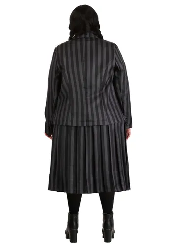 Vista 6 de Disfraz de Mujer Wednesday Deluxe Talla Plus Nevermore Academy Multicolor