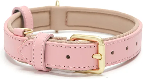 Vista 8 de collar clásico para perro de piel auténtica suave y transpirable, impermeable, para perros grandes y medianos pequeños