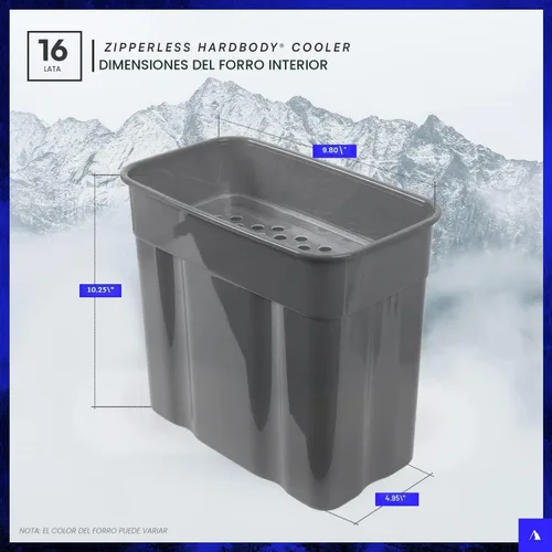 Vista 6 de Titan by Arctic Zone Deep Freeze Cooler - Zipperless Hardbody Cooler - Deep Freeze Insulation, HardBody Liner, and SmartShelf