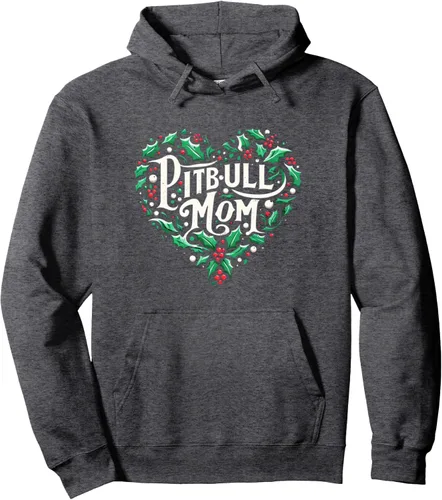 Vista 4 de Christmas Heart Pitbull Mom for Dog Moms Pullover Hoodie