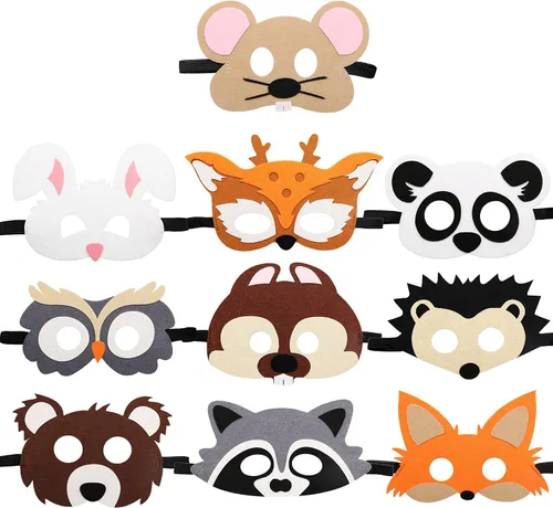 Vista 10 de CiyvoLyeen Party Animals Felt Masks Jungle Farm Forest Animals Theme Birthday Party Favors Party Supplies for Boys or Girls