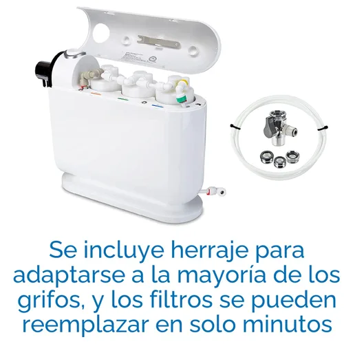 Vista 8 de Brondell H630 Sistema de filtro de agua de encimera Cypress para fregaderos de cocina, sistema de filtración de tres etapas y dispensador se conecta