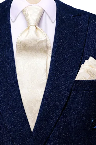 Vista 313 de Hi-Tie Corbatas de seda para hombre, diseño de cachemira a rayas, con bolsillo, gemelos cuadrados, conjunto formal de negocios