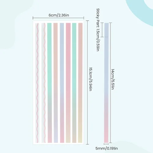 Vista 2 de NEWEST 960 tiras de resaltador transparentes para leer, pestañas de resaltador extraíbles degradadas para anotar libros, notas adhesivas de página