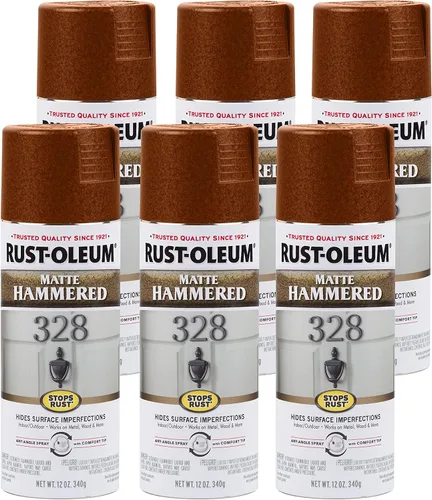 Vista 27 de Rust-Oleum 7215830 – Pintura en aerosol con efecto martillado para prevención del óxido, 12 oz (340 g), color negro