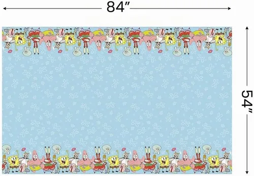 Vista 2 de Spongebob Squarepants - Mantel rectangular de plástico, 54 x 84 pulgadas, ideal para cumpleaños y fiestas de niños