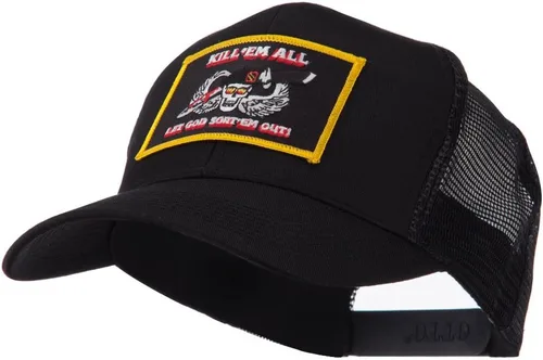 Vista 8 de e4Hats Skull and Choppers Gorra de malla con parches militares bordados