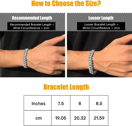 Vista 5 de Luxfine Pulsera de eslabones cubanos de 0.472in, hipoalergénica, chapada en oro real de 14 quilates, joyería de hip hop helada, joyería de hip hop