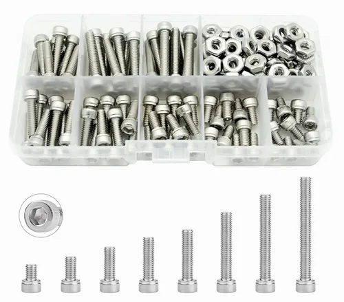 Vista 7 de #2-56 UNC Kit surtido de tornillos de cabeza hexagonal de acero inoxidable