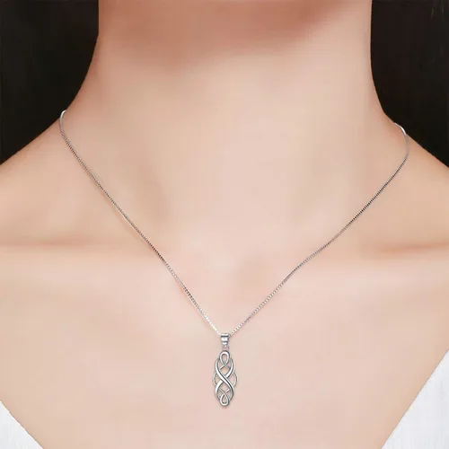 Vista 2 de GOXO Collar con colgante de cruz de nudo celta pulido de buena suerte para mujer