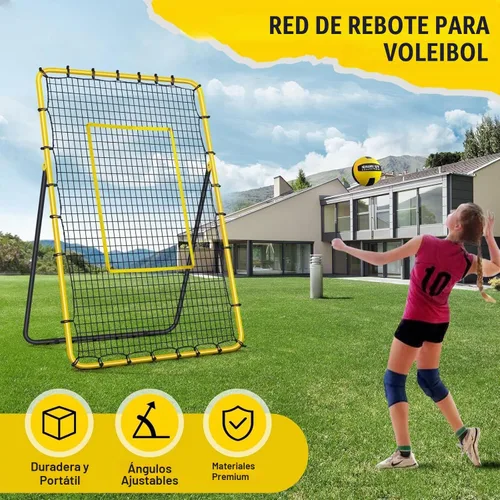 Vista 4 de Volleyball Rebounder Net 7x4 ft -5 Angles Adjustable, Outdoor Portable or Home Training Equipment, Backyard Volleyball Trainer with Rebound Net