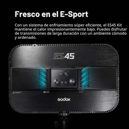 Vista 6 de Godox Luz de llave ES45, luz de video LED con soporte de escritorio extensible, control inalámbrico 2.4G, 0-100% de brillo y temperatura