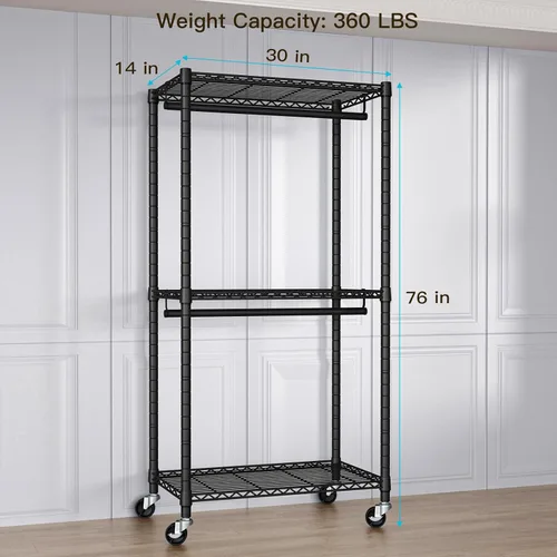 Vista 6 de FUTASSI Armario portátil para servicio pesado, 30 pulgadas de ancho x 14 pulgadas de profundidad x 76 pulgadas de alto, negro, acero al carbono
