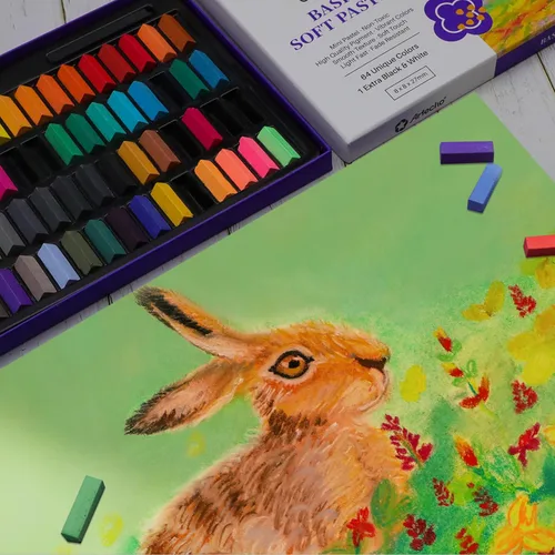 Vista 8 de Artecho Juego de pasteles al óleo de 48 colores y 66 piezas de pasteles suaves