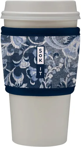 Vista 125 de Sok It HotSok Coffee & Tea - Funda de neopreno con aislamiento reutilizable (floral abstracto)