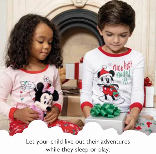 Vista 2 de Disney girls unisex-child Minnie and Mickey Seasonal Snug-fit Cotton Pajamas