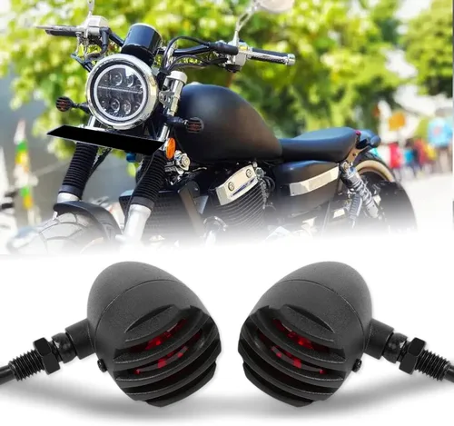 Vista 9 de DREAMIZER Señales de giro universales para motocicleta, luz indicadora de conducción negra, lámpara de freno para motos de motor y ATV - luz ámbar