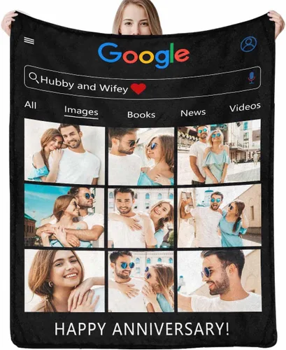 Vista 11 de D-Story Manta personalizada con fotos con cualquier texto - Mantas con imágenes personalizadas para Navidad, cumpleaños, regalos para parejas