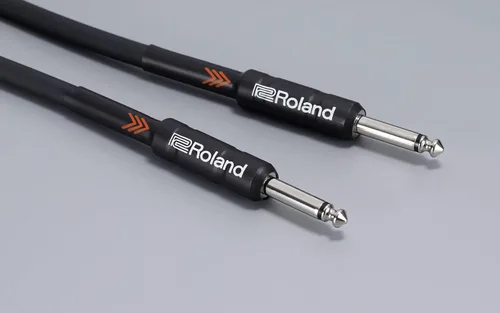 Vista 3 de Roland Cable de instrumento de 15 pies, recto, recto, serie negra, paquete de 1 paquete con púas