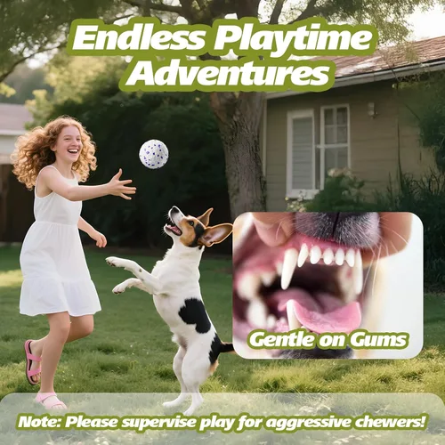 Vista 5 de FOXMM E-TPU - Pelotas de tenis interactivas alternativas para masticadores agresivos, juguetes masticables indestructibles para la dentición