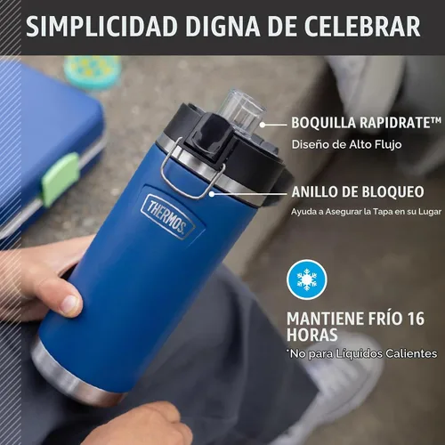 Vista 3 de THERMOS ICON Botella de agua aislada a prueba de fugas de 18 onzas con boquilla, mantiene las bebidas frías 16 horas, asa de transporte, apta
