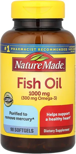 Vista 4 de Nature Made Aceite de pescado 1000 mg, Suplemento Omega 3 para la salud del corazón, 90Softgels,.