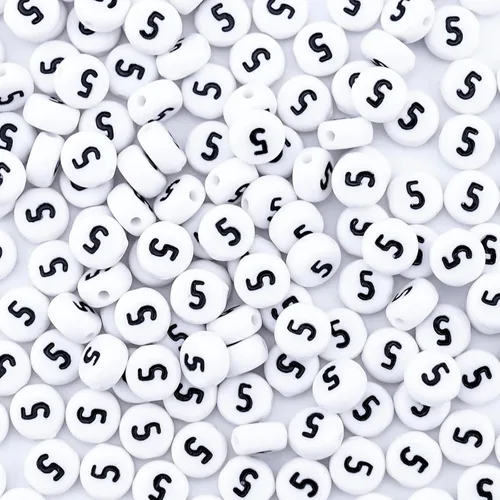Vista 13 de 300 piezas de cuentas de número 0 redondas de 4x7mm, cuentas de número acrílico individual para hacer pulseras con dijes