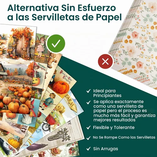 Vista 2 de Papel de arroz para Decoupage A4 Decoupage Vintage (Mini Navidad con Santa - 2 hojas)