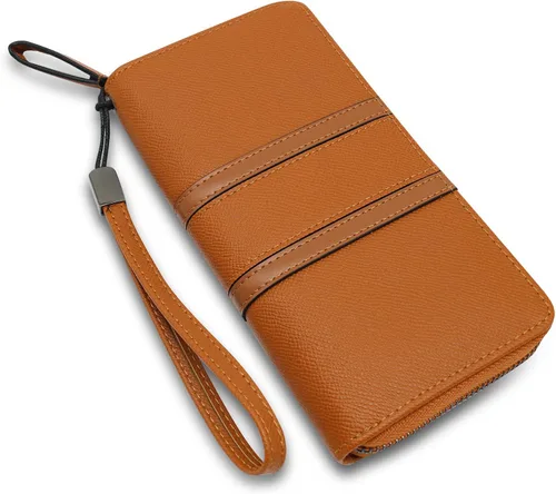 Vista 3 de CornerLife Carteras con cremallera para mujer carteras de pulsera de gran capacidad carteras largas de chequera carteras con correa para la muñeca