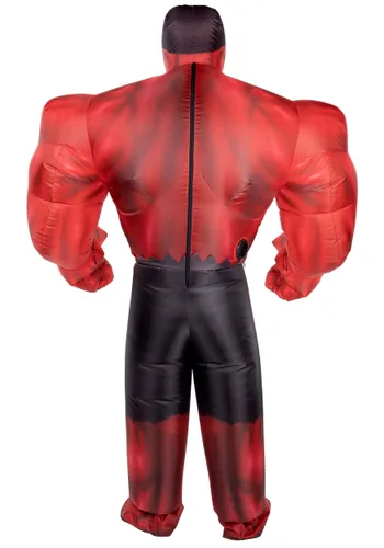 Vista 4 de Disfraz Inflable para Hombre de Marvel Red Hulk Multicolor